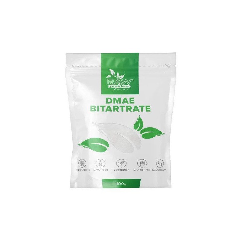 Raw Powders DMAE Bitartrate 100 grame Beneficii DMAE Bitartrate: promovează sentimente de bunăstare și relaxare, reduce pierdere