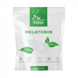 Mela'tonină pudra pura 50 grame (Supliment insomnie) Raw Powders Melatonina pudra beneficii: Promovează modele de somn sanatos, 