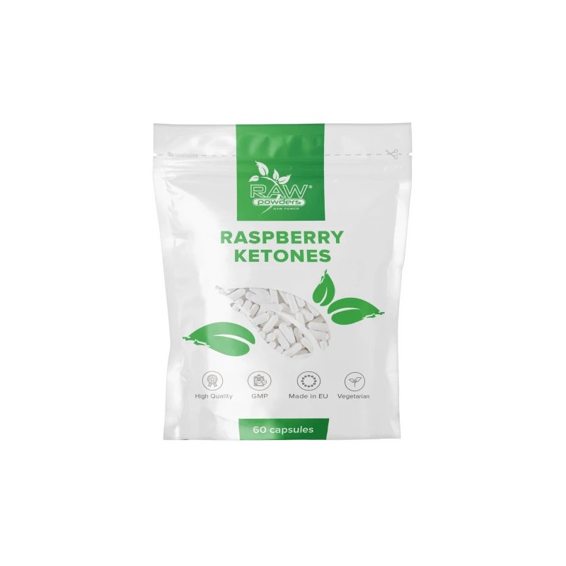 Cetona de Zmeura (Raspberry Ketone) 500 mg 60 Capsule, Raw Powders Cetona de Zmeura beneficii: ajuta la pierderea in greutate, r
